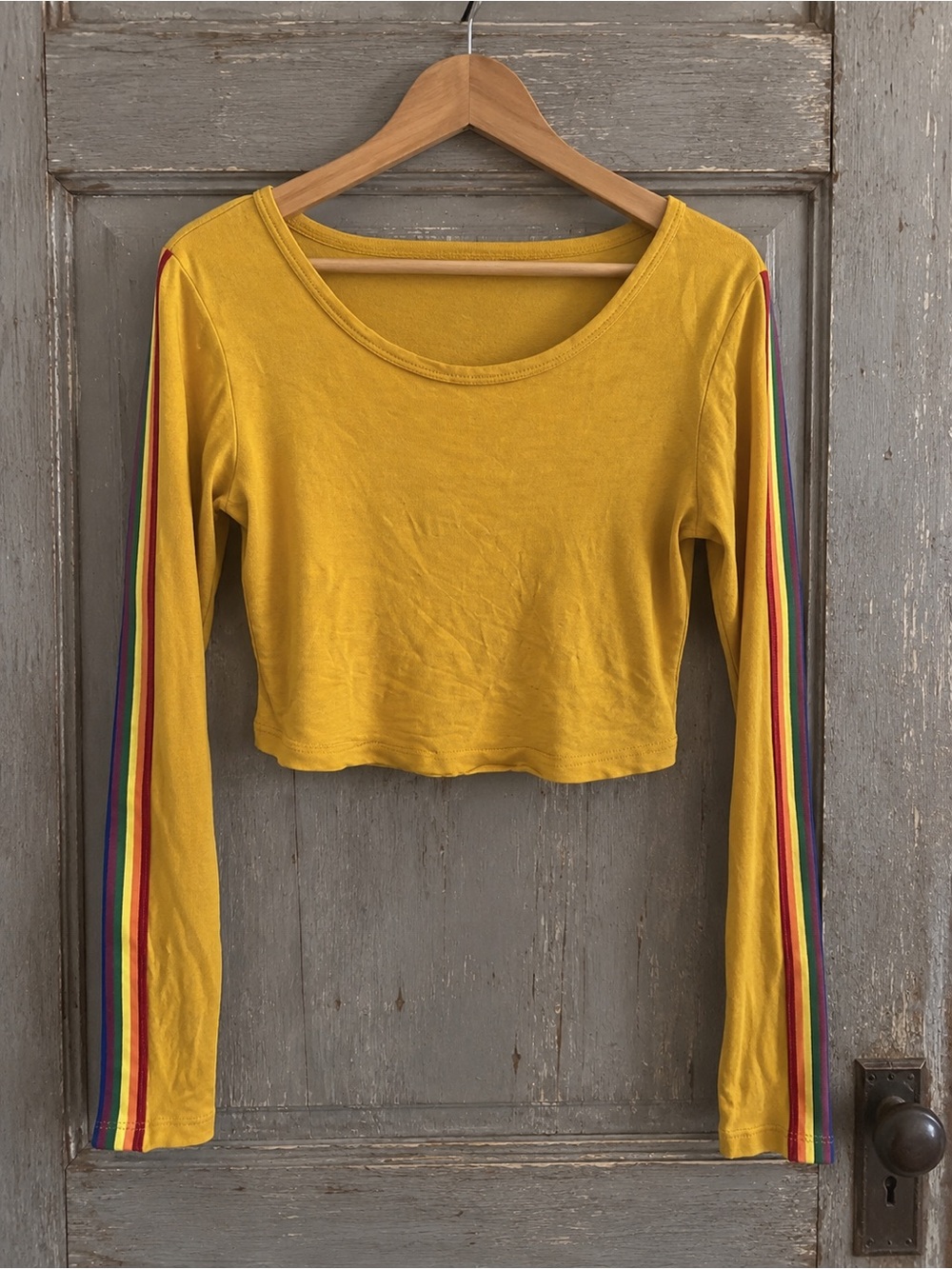 Heart Hips Mustard Crop Top with Multicolor crop